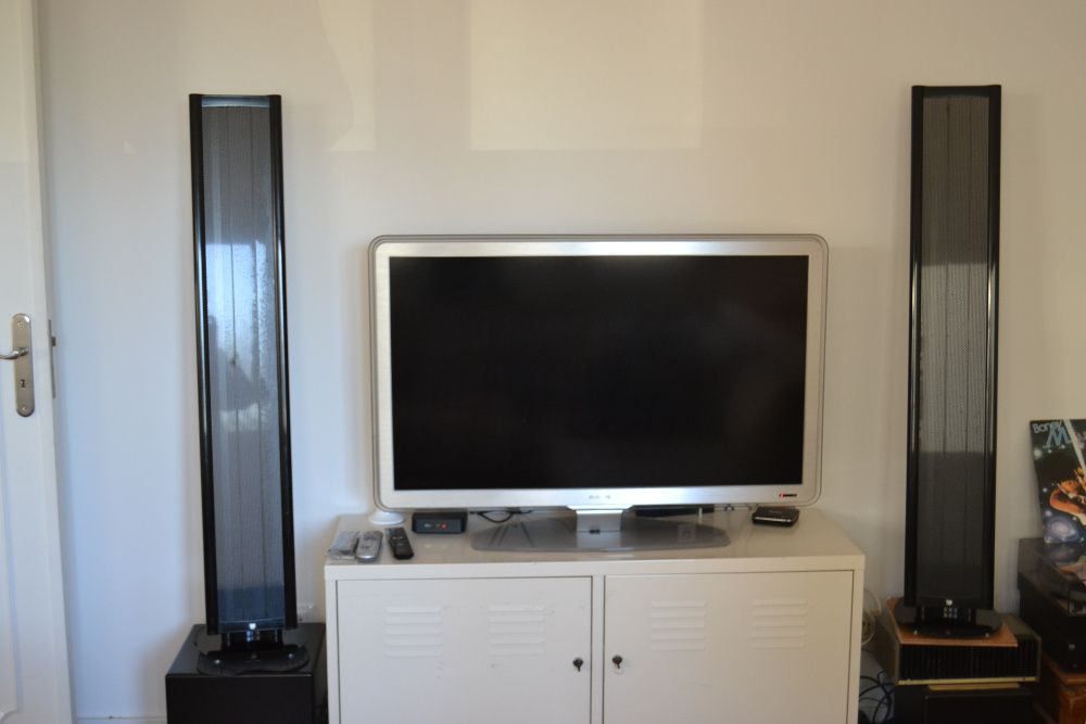 Home Cinema Colunas Electrostática Final Sound 300i+Subwoofer+Receiver