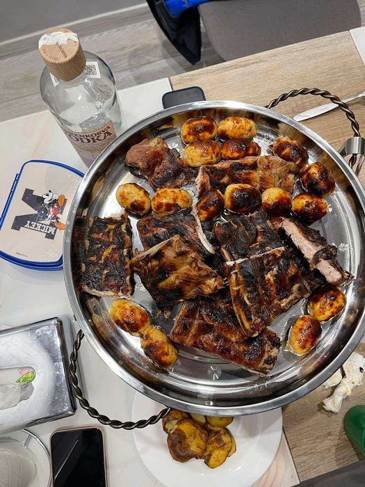 Садж ФАРАОН прямокутний 45*35 см для шашлику, 6 соусниць + щипці