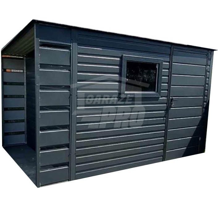 Schowek domek ogrodowy 2,5x2,5m + wiata 0,5m drzwi okno dach  GP457