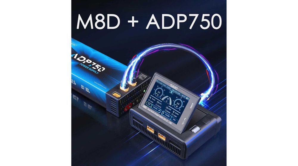 FPV SET Зарядний пристрій ToolkitRC M8D + ADP750 1-8S DC 1600W AC 750W