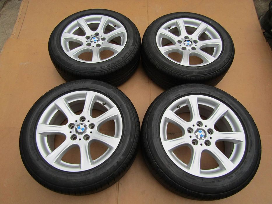 4 x Felgi Aluminiowe Koła 17 BMW 3 E90 E91 E92 E93 1 E87 8 j 5x120 ET34 piasta 72,6 mm + Opony 225/55 17 Bridgestone 7,5 mm Letnie
