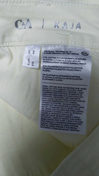 Żółte bawełniane spodnie C&A / KAJA, R. XL