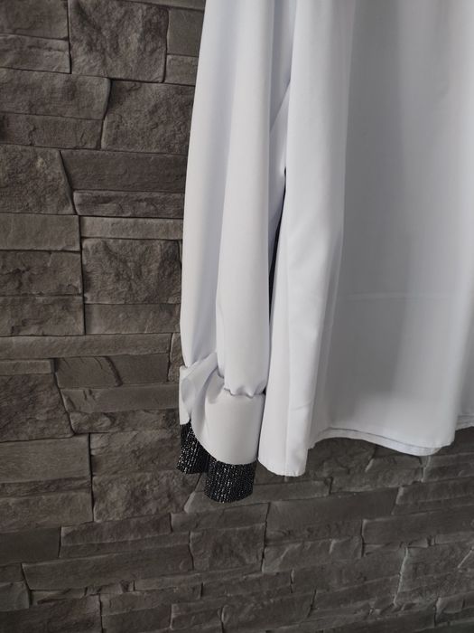 Biała elegancka koszula długi rękaw r. 42/xl