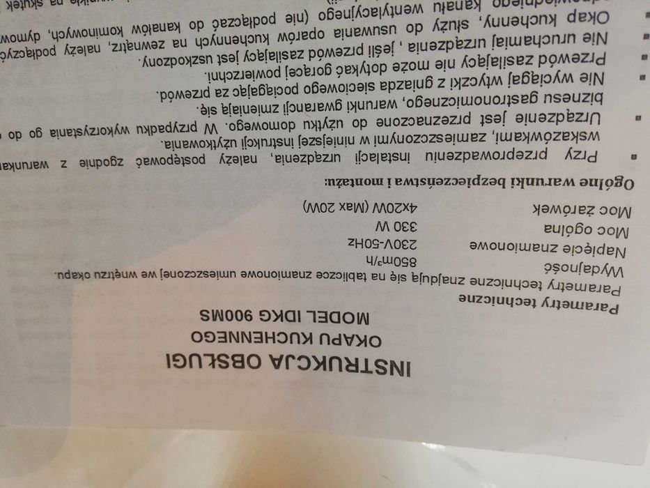 Sprzedam okap wyspowy