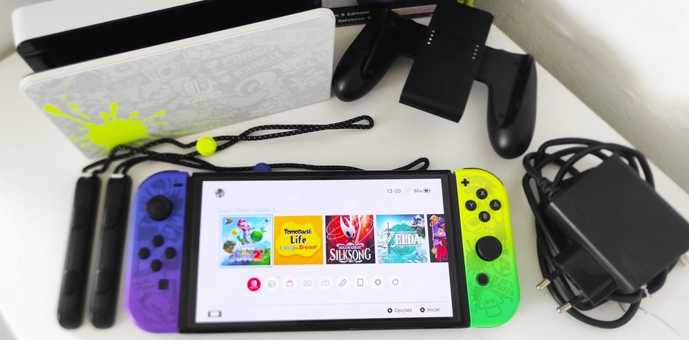 Nintendo Switch OLED - Splatoon 3 -Edição Especial - Desbloqueada CFW + Cartão 256GB
