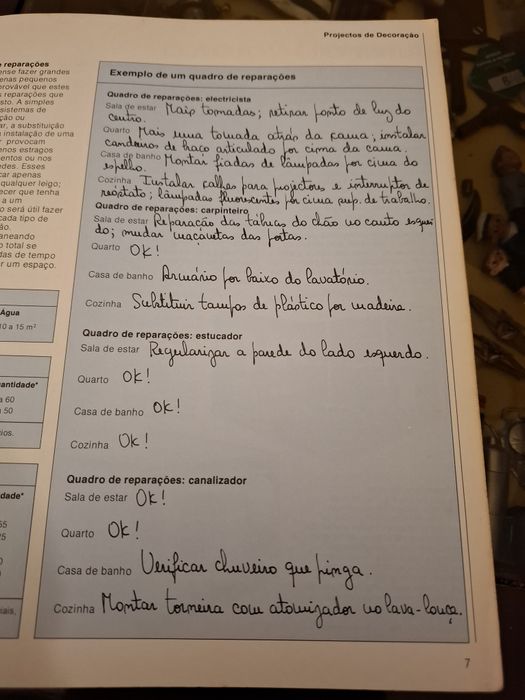 Projectos de decoração caderno de planeamento