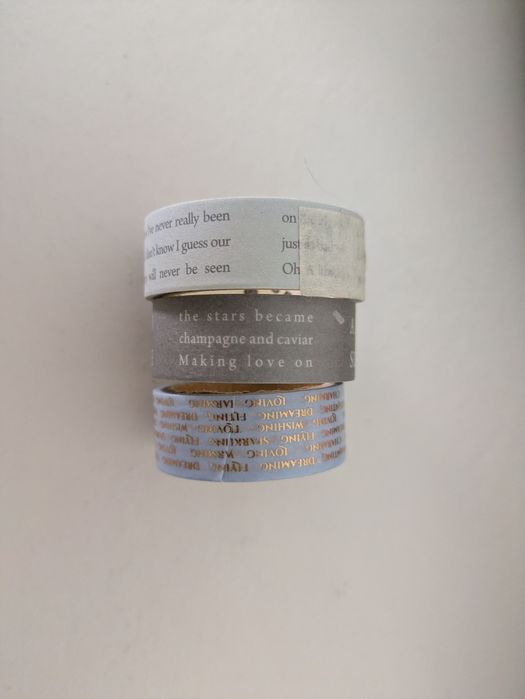 3x Fita-cola coloridas com frases - Washi Tapes