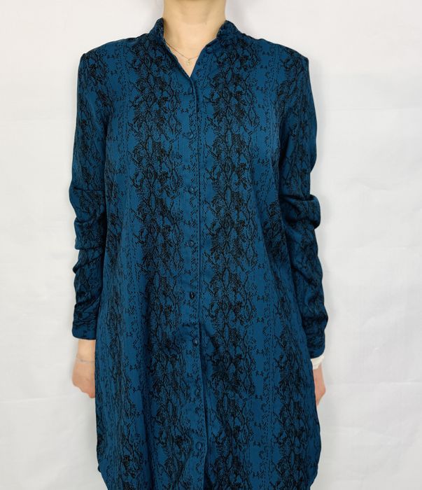 Niebiesko-czarna tunika z guziczkami XS 34