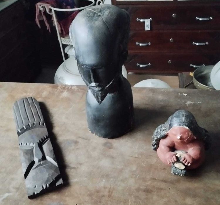 Máscara Escultura africana Rosto em madeira (+opções nas fotos)