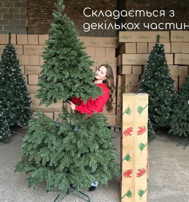 Елка искусственная литая зеленая. Ялинка штучна в розмірах. Дуже пишна