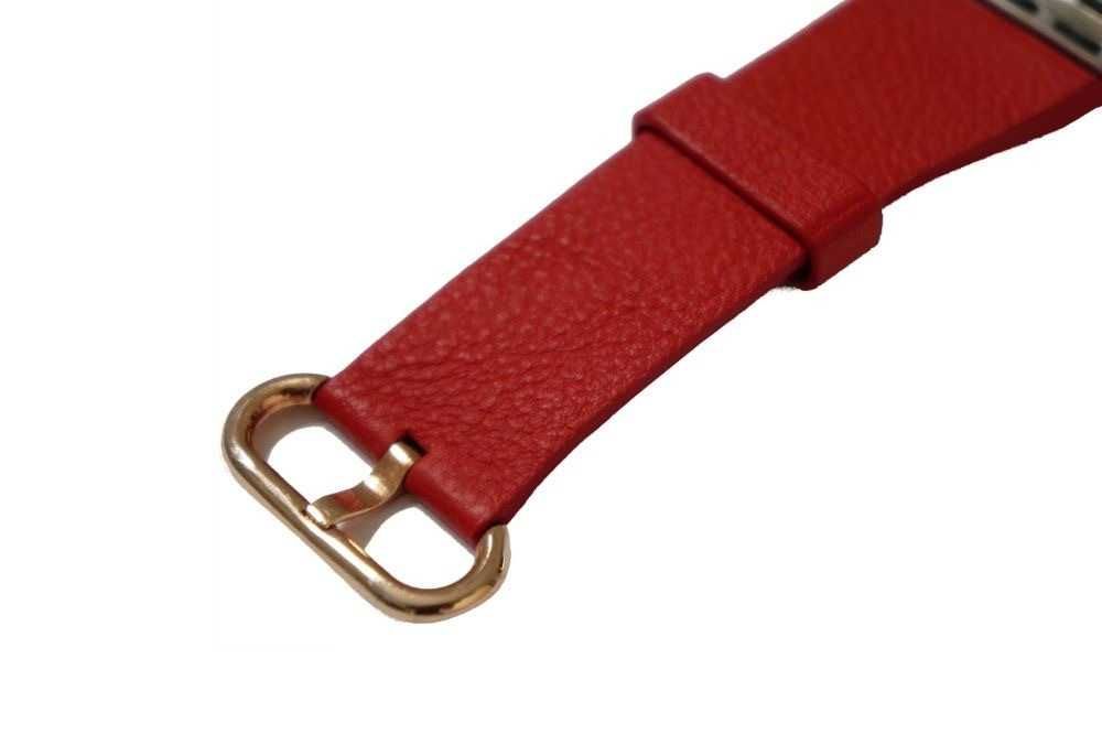 Pasek Skórzany CZERWONY Apple Watch Series 4  44mm 45mm