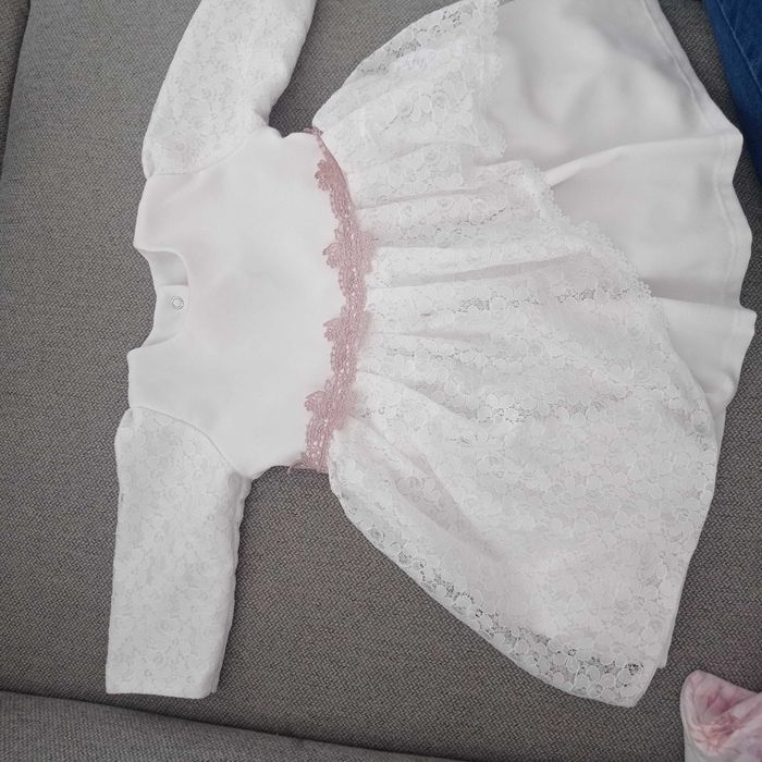 Komplet z płaszczykiem do chrztu dla dziewczynki 74