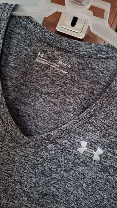 Koszulka sportowa M Under Armour logo,szara damska
