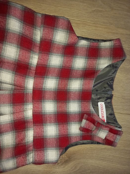 Sukienka krata CoolClub  rozmiar 110 jak NOWA