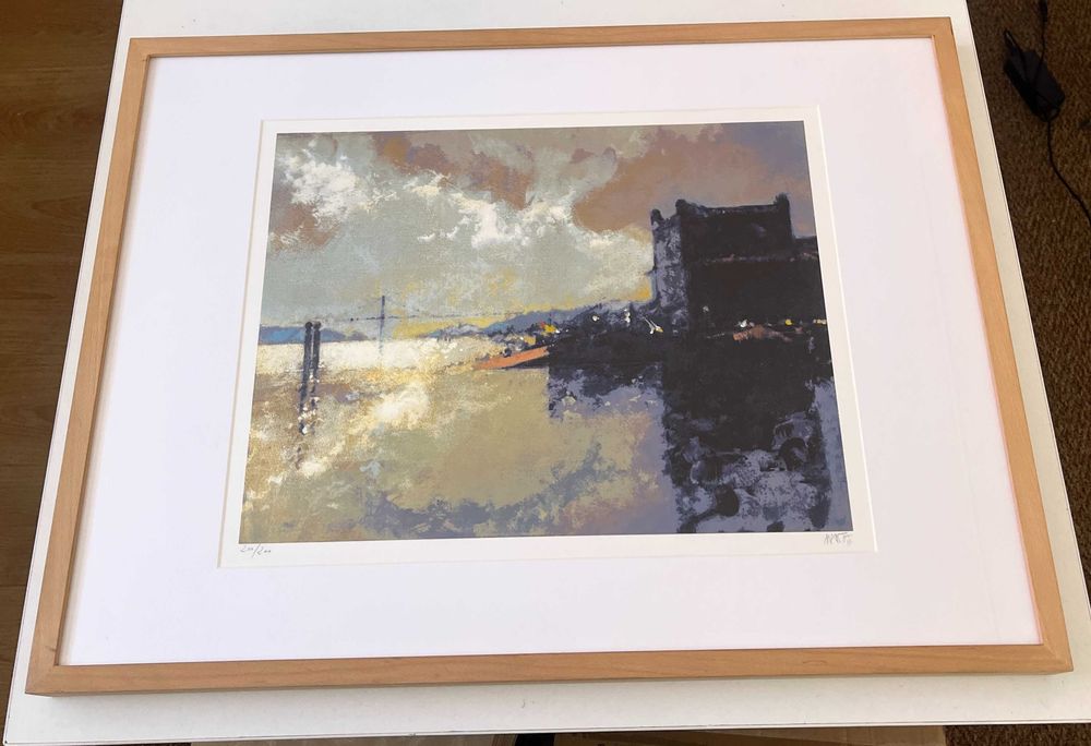 Serigrafia João Abel Manta Lisboa Terreiro Paço Emoldurada 83 x 63 cm