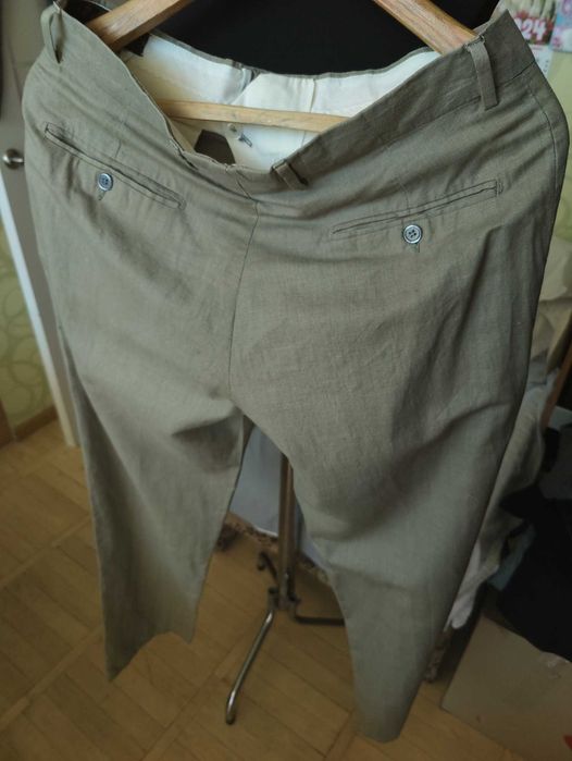 Джинсы (chino лён Puro Lino Italy w32 olive.
