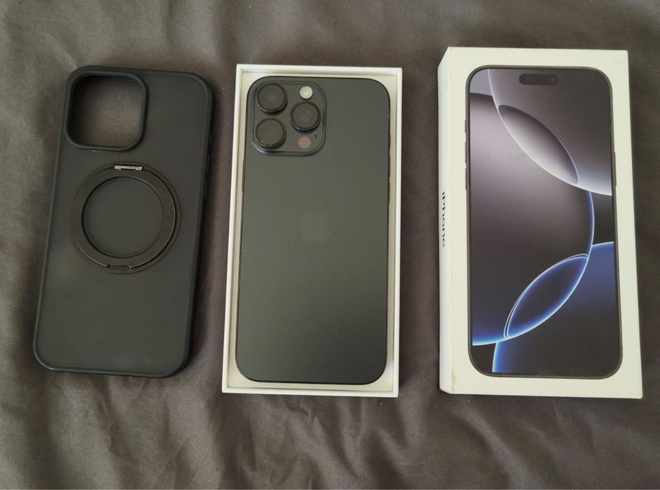 iPhone 16 Pro Max, 256GB Titânio Preto – Como Novo + Capa