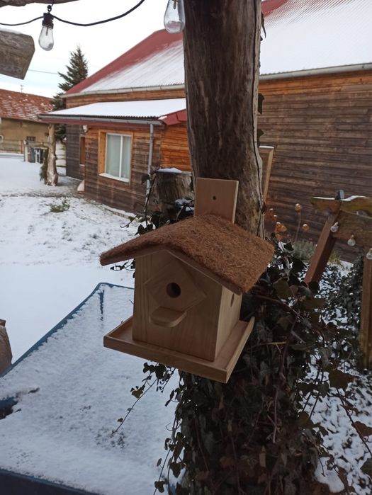 Karmnik dla ptaków – budka lęgowa