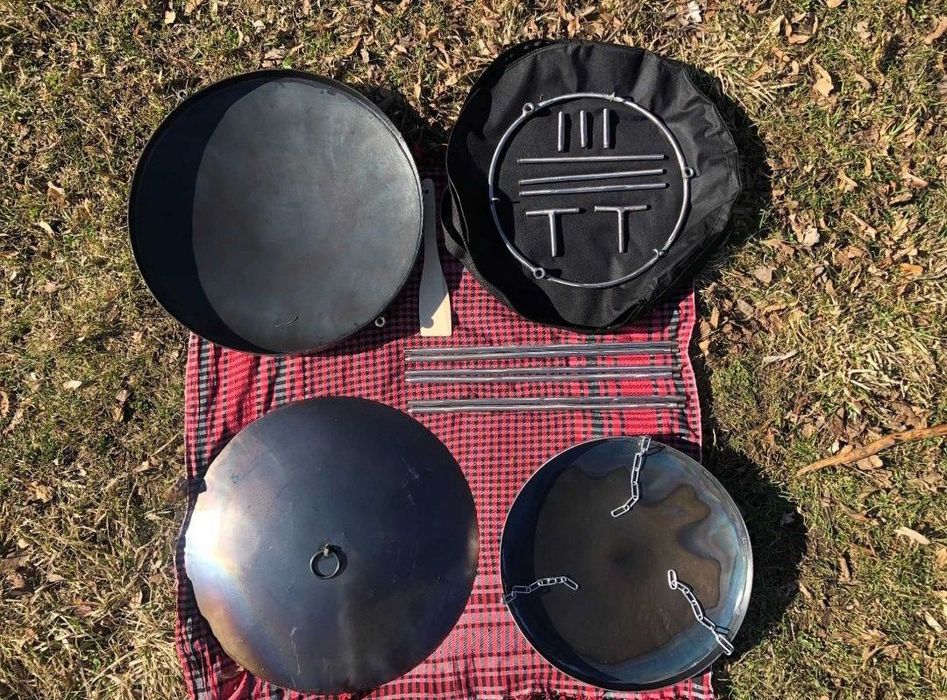 Сковорода з диска 50см, бортик, САДЖ з підвісом розбірний, подарунок