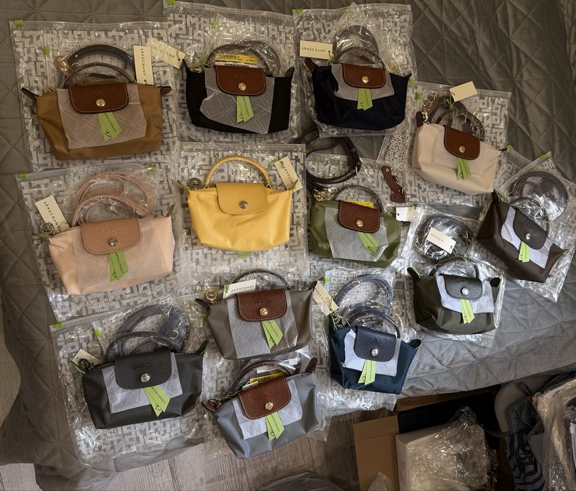 Сумка Longchamp mini le pliege + ремінь  і брелок тренд 2026 року
