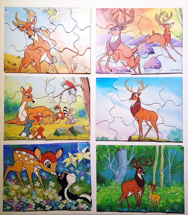 Antigo Jogo de Puzzles do "Bambi - Disney" da Majora ~ Anos 70 ~ RARO