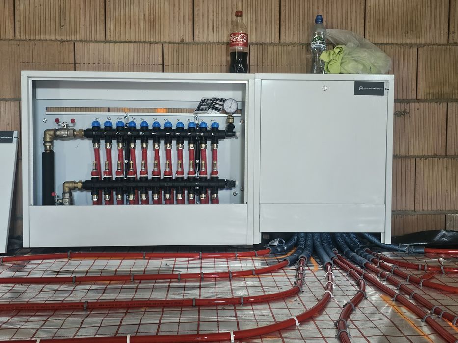 Ogrzewanie podłogowe,C.O Hydraulik, gruntowa pompa,Przyłącza wod-kan