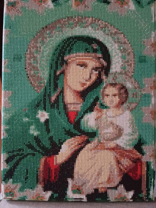 Картини: "Шпіц білий в квітах", ікона, "Квіти у вазі", "Грошовий кіт".