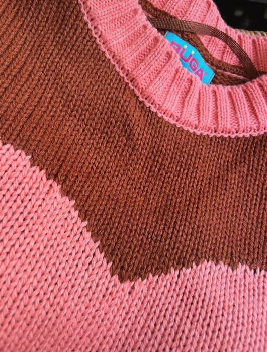 Camisola Ruga rosa e castanho