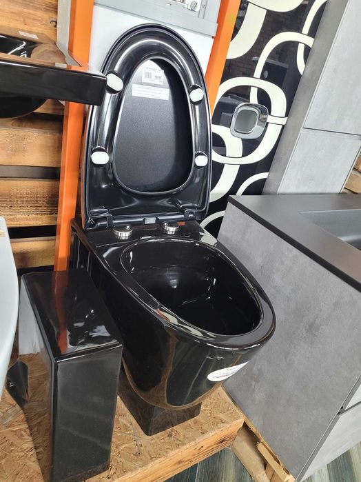 WC wolnostojący czarny Połysk Rak ceramics