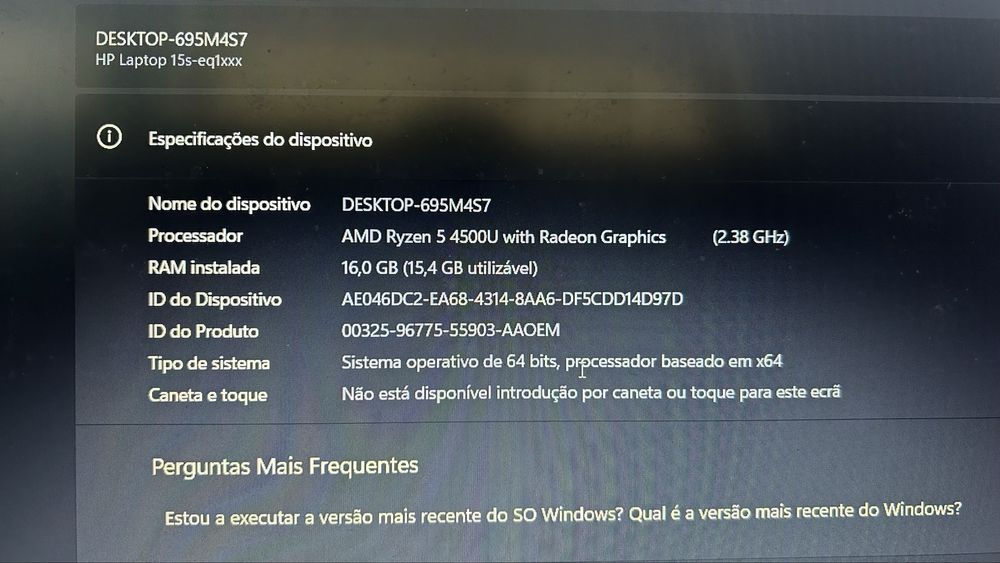 Vendo Laptop HP 15s-eq1xxx
