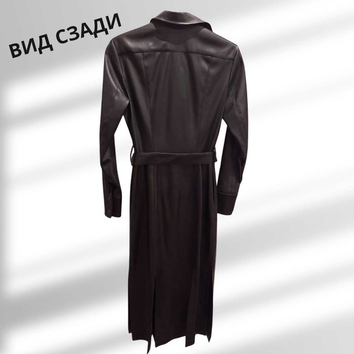 Стильное Черное Кожаное Платье на заклепках бренда Gepur Р-р 44-46 S/М