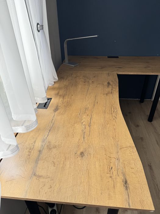 Biurko narożne drewniane