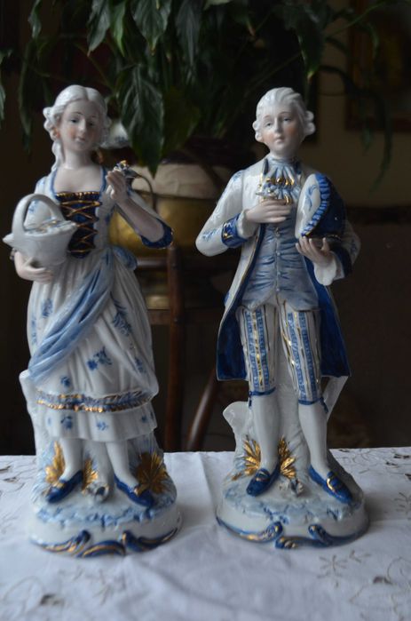para dworska figurka porcelana 31 cm