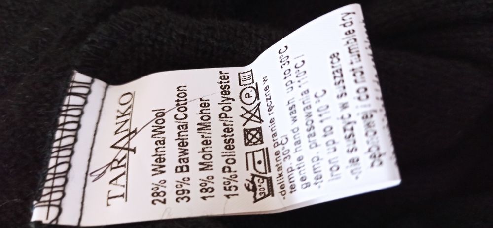 Czarny sweter Taranko z wełną
