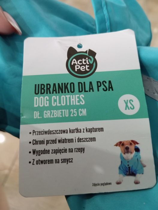 Kurtka przeciwdeszczowa dla psa XS