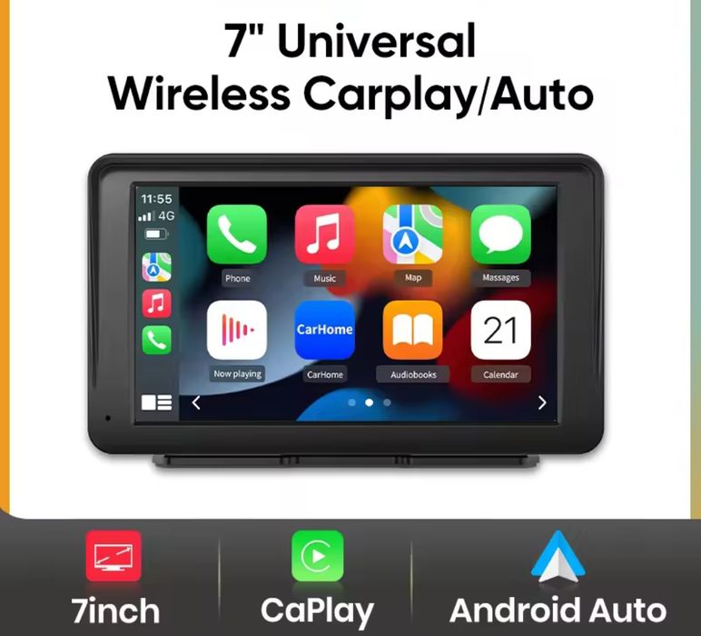 Rádio Universal Portátil Carplay e android auto 7 polegadas BT FM novo