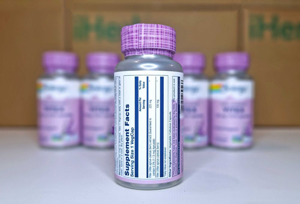 Solaray, Vitex Berry Extract, Екстракт ягід Вітекс, 225 мг, 60шт