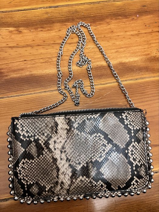Zara Snake Print Crossbody / Clutch Bag
