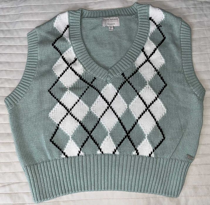 Pull&bear Pacific republic kamizelka pistacja roz. M 38 bawełna 100%