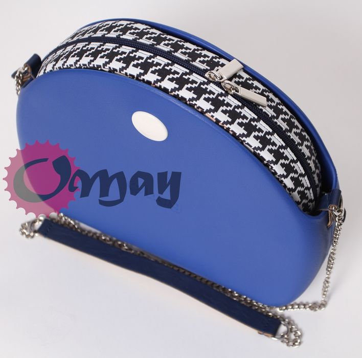Elegancki organizer OBAG MOON LIGHT pepitka granat biały wkład OMAY