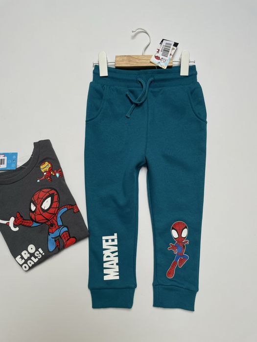 86 92 George Marvel Spiderman ciepłe spodnie dresowe joggersy Spidey