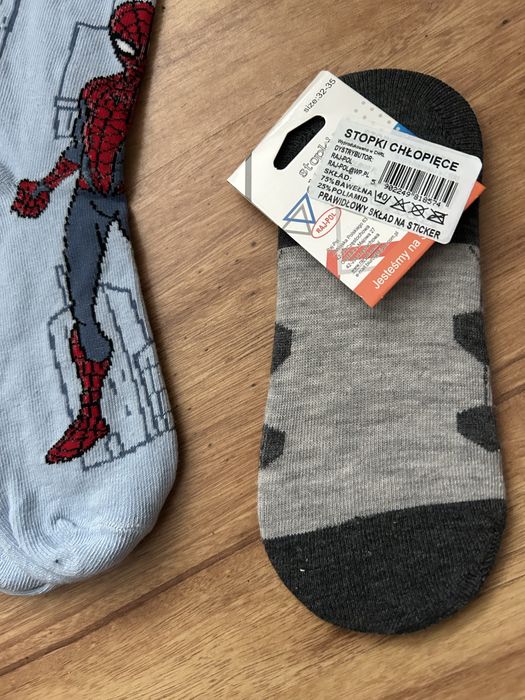 Skarpetki 32 -35 chłopięce spider man piłka nożna