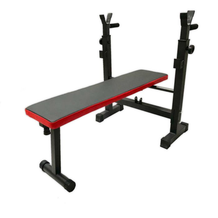 Ławka treningowa ze stojakami do ćwiczeń regulowana ławeczka składana