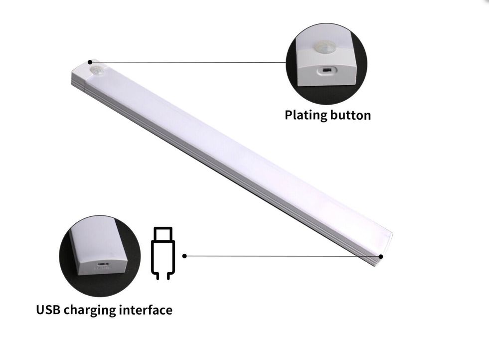 Lampada LED para armários etc, recarregável e com sensor 26 LEDs 20cms64575347894913121