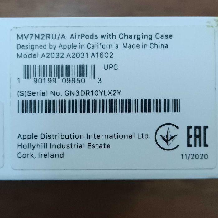 Кейс до Airpods 2 покоління, оригінал (A1602), Б/В