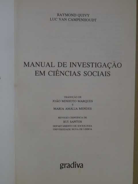 Manual de Investigação em Ciências Sociais de Raymond Quivy - 1ª Ed