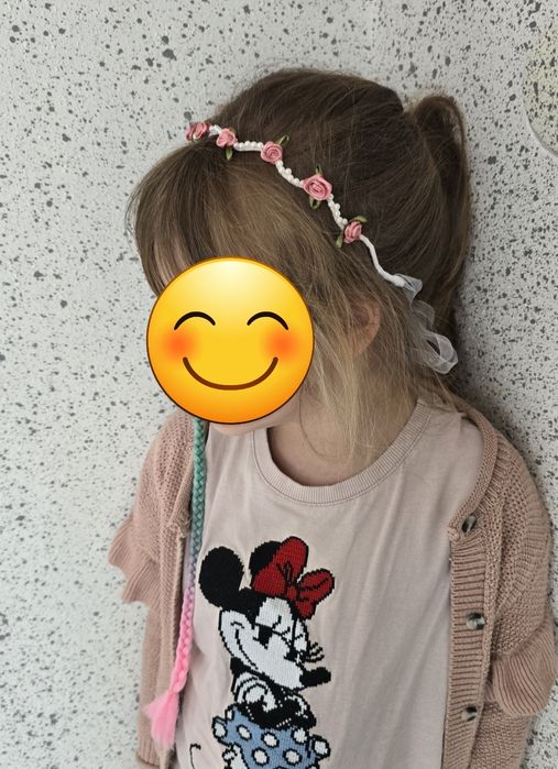 Elegancka opaska dla dziewczynki róże różyczki perełki wstążki