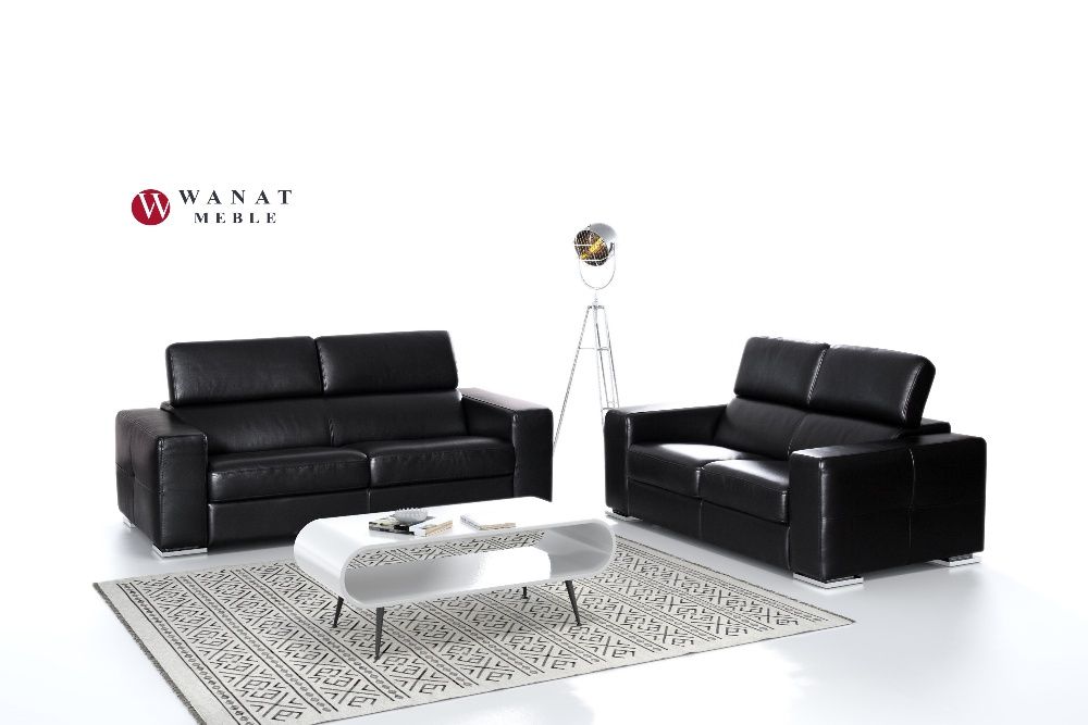 Nowoczesny Zestaw Wypoczynkowy Skóra Meble Wanat