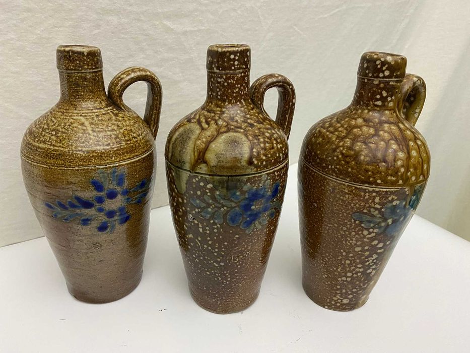 Lote 4 Bilhas e Potes Antigos em Grés Salino - Decoração Rústica