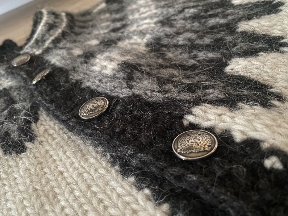Sweter wełna owcza kardigan góralski S M